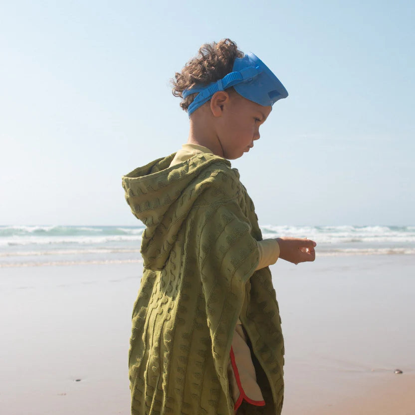 TERRY TOWELLING FLOW PONCHO: LEAF