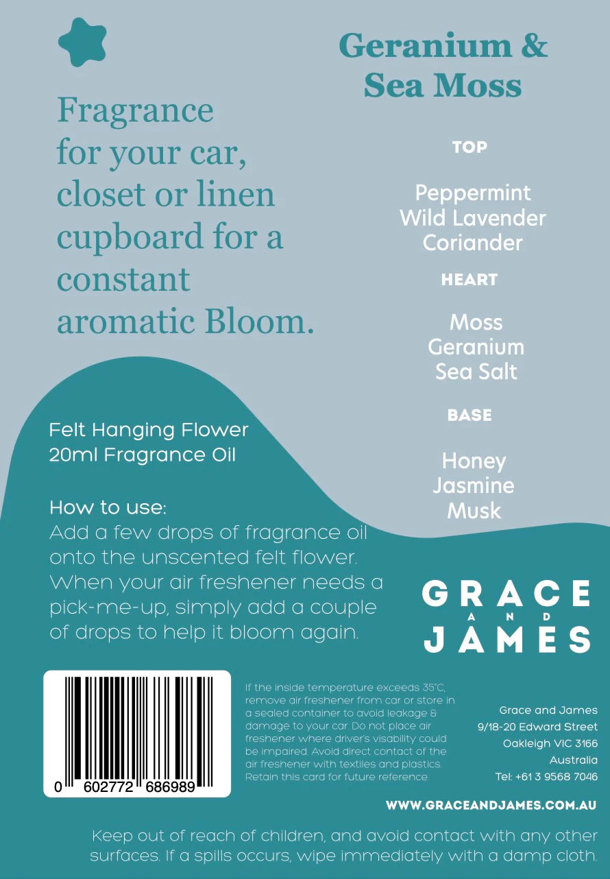 Bloom Air Freshener Refill 20ml | Geranium & Sea Moss