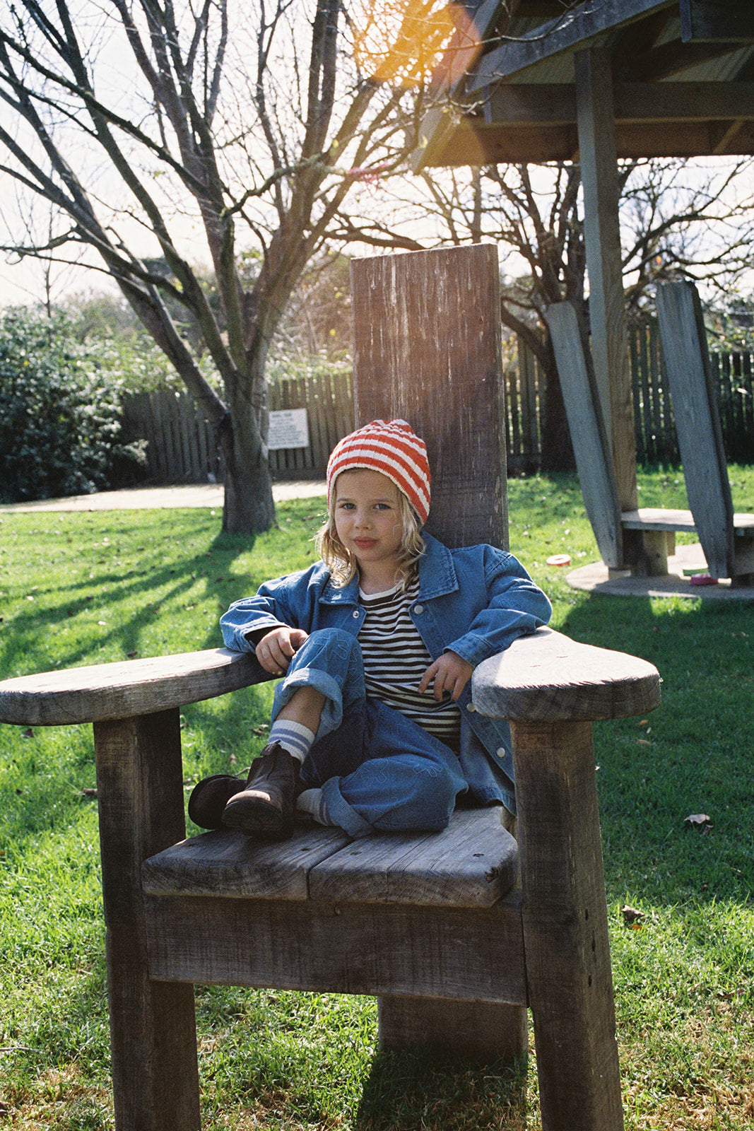 Organic Striped Pixie Rib Beanie | Sauce