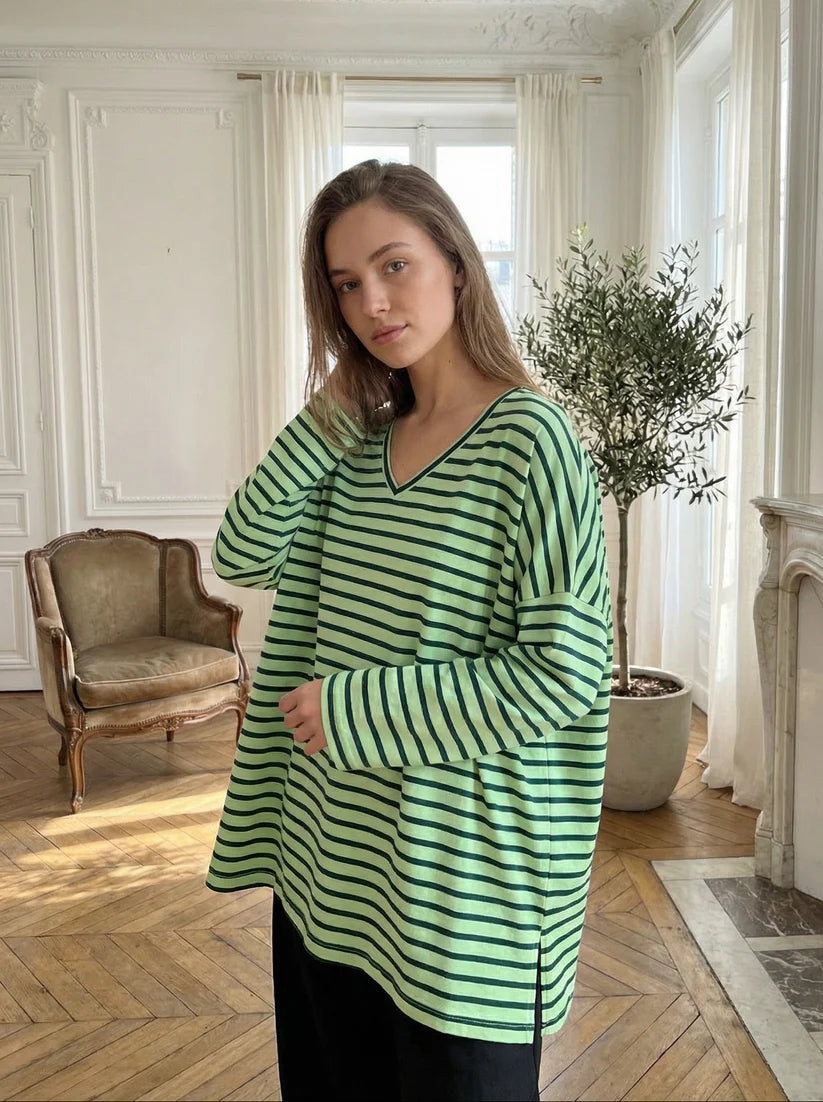 Essentials Long Sleeve | Green Stripe