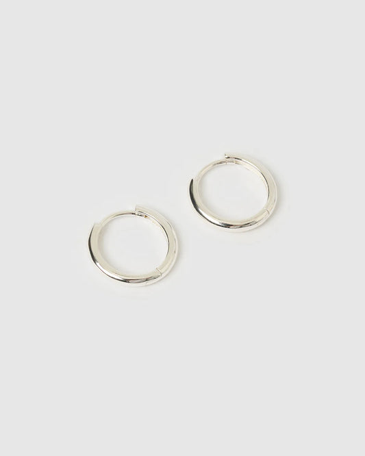 Jett Hoop Earrings | Silver