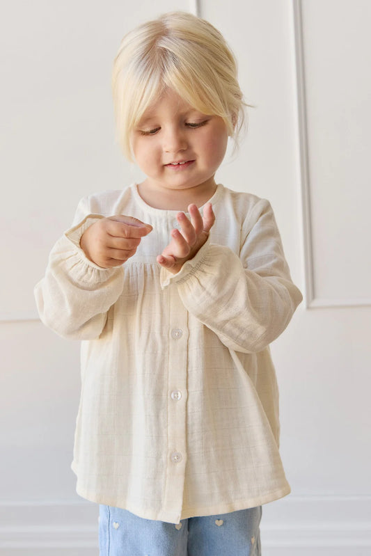 Organic Cotton Muslin Eloise Top | Parchment