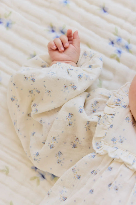 Organic Cotton Muslin Frances Playsuit | Molly Blue
