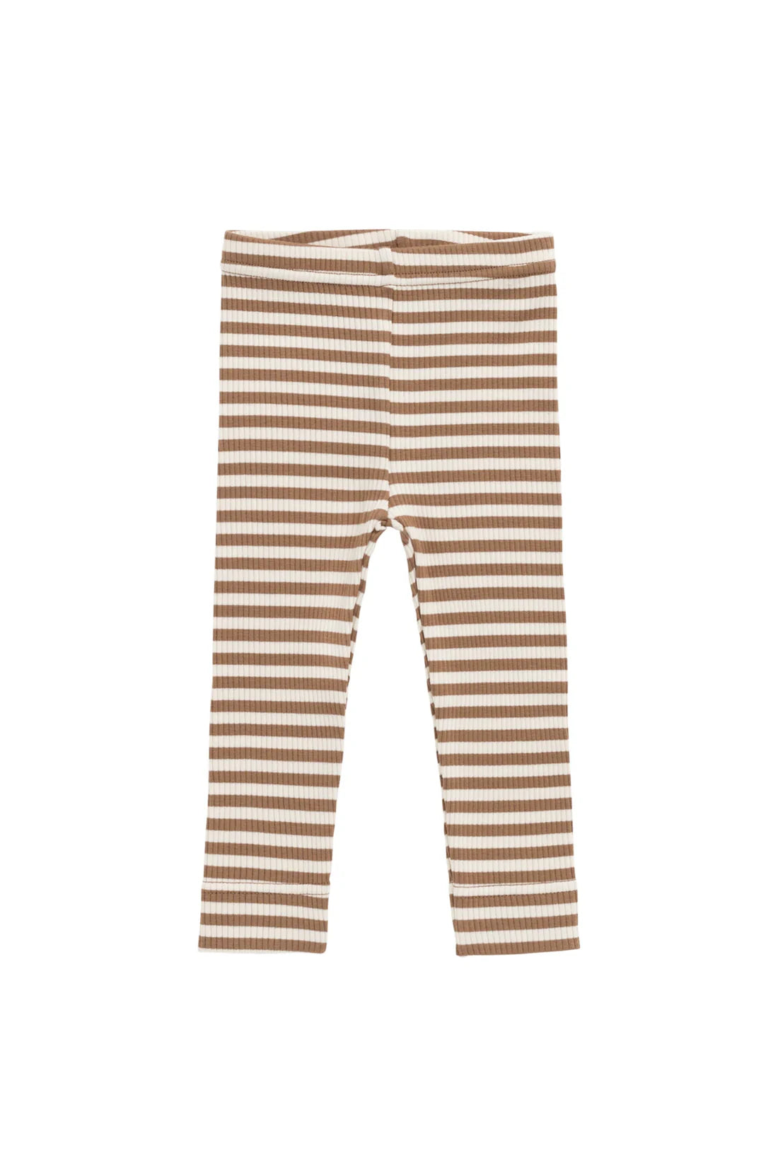Organic Cotton Modal Legging | Narrow Stripe Thatch/Buff