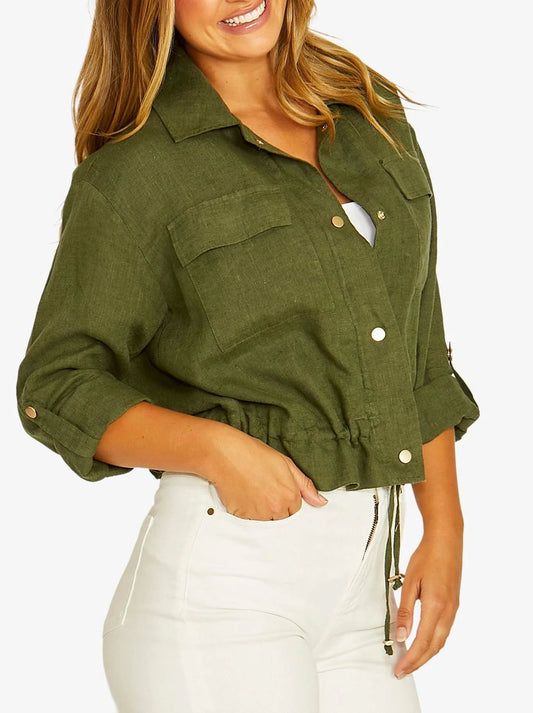 Drawstring Jacket | Evergreen
