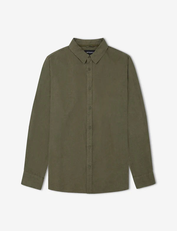 Linen Long Sleeve Shirt | Fatigue