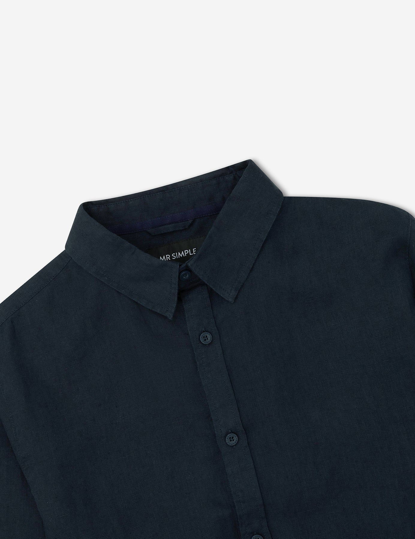 Linen Long Sleeve Shirt | Navy
