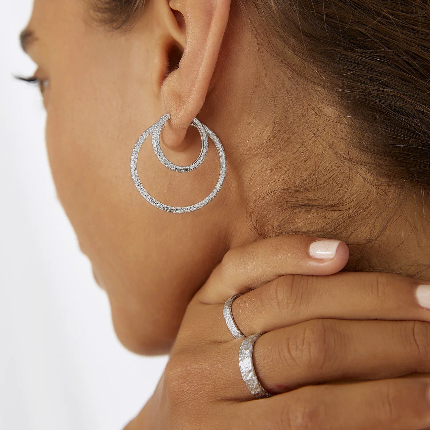 Eros Silver Textured Ring | Small