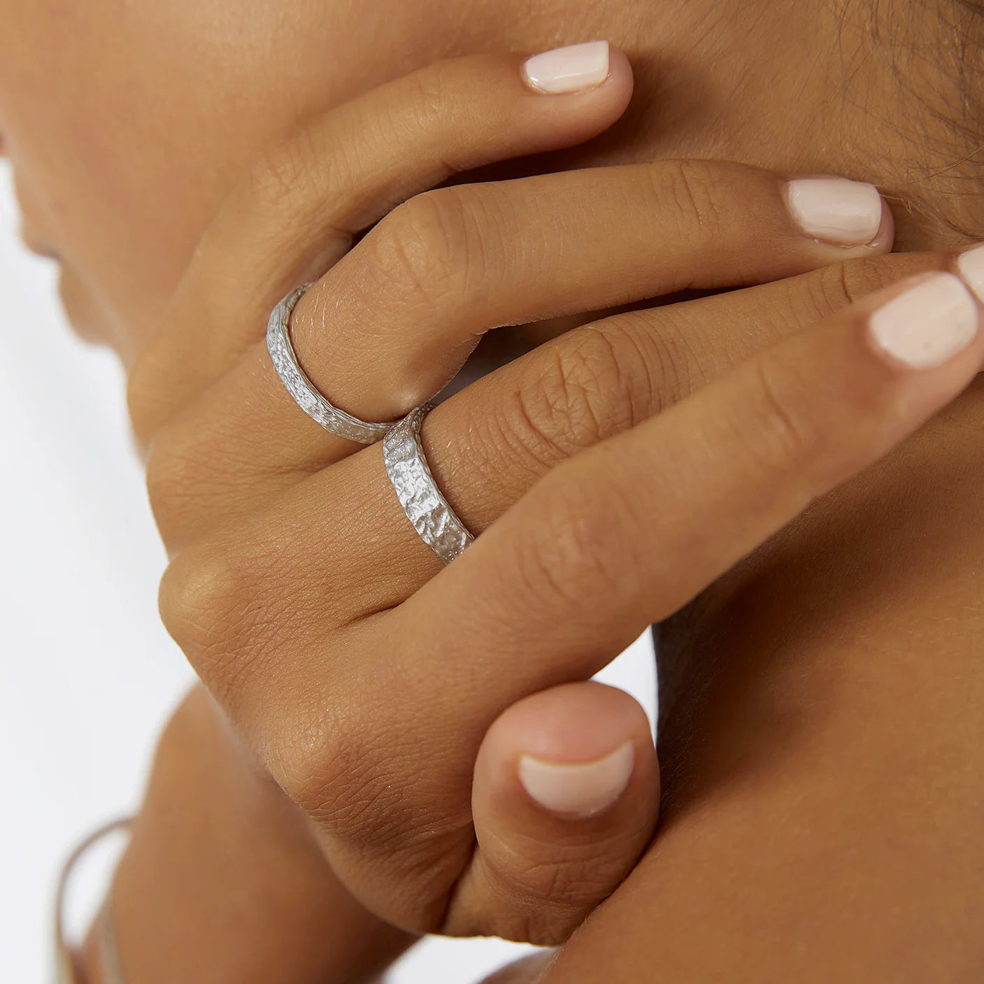 Eros Silver Textured Ring | Small