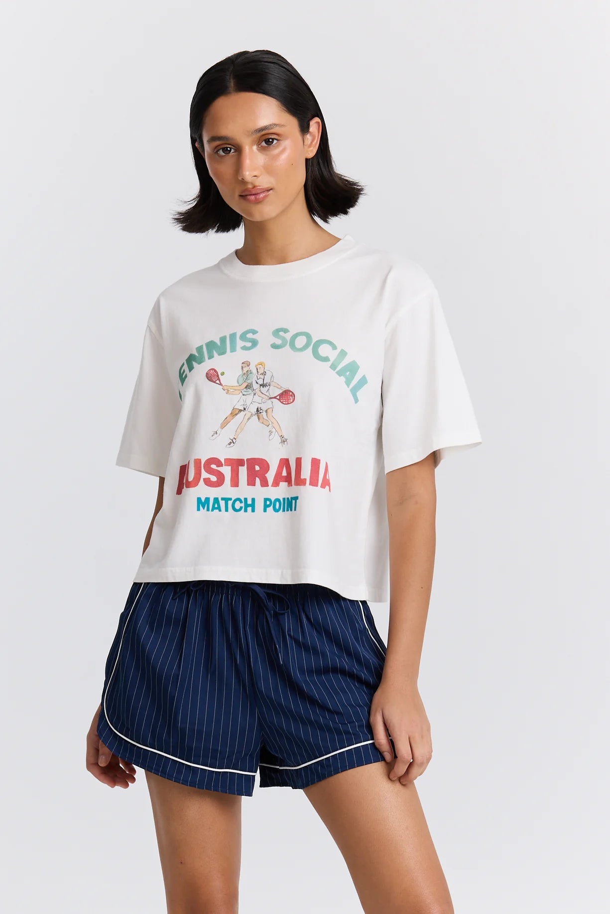 Tennis Social Boxy Crop Tee