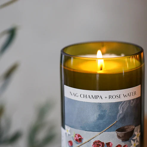 Unwined Candle Co | NAG CHAMPA + ROSE WATER