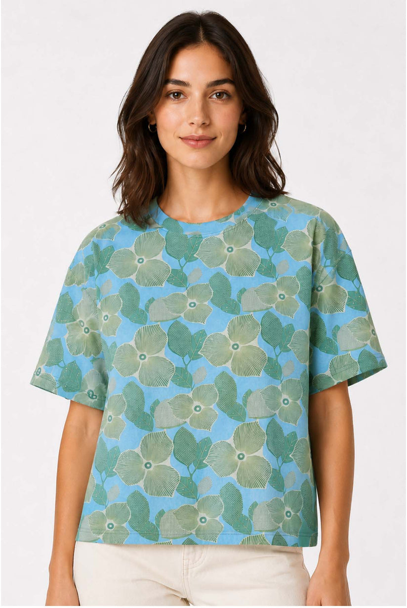 Cotton Tee | Blue/Green