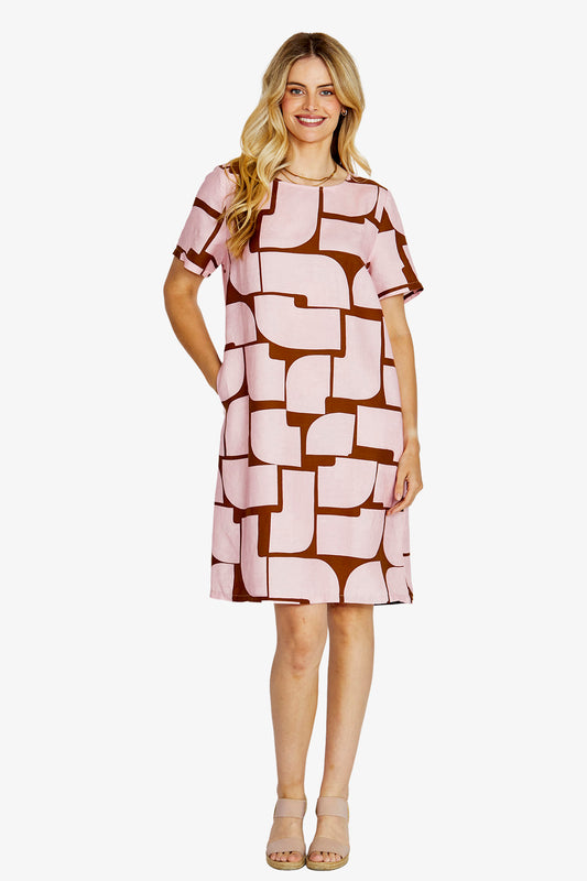 Tessa Shift Dress | Pebble Print