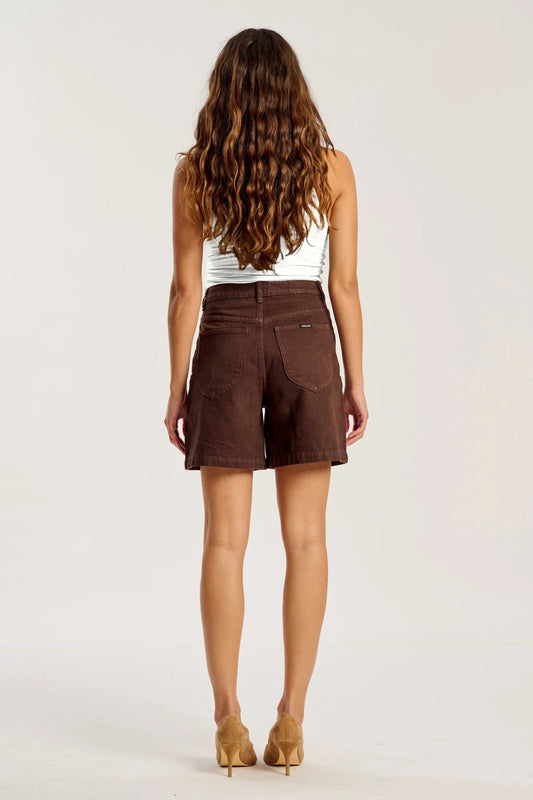 Super Mirage Denim Shorts| Chocolate