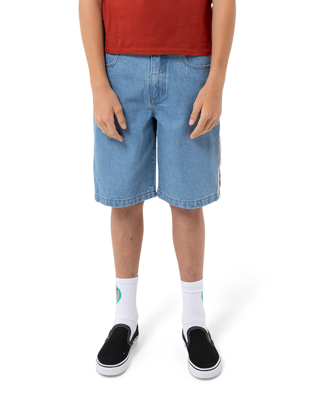 Fisheye Strip Jean Short