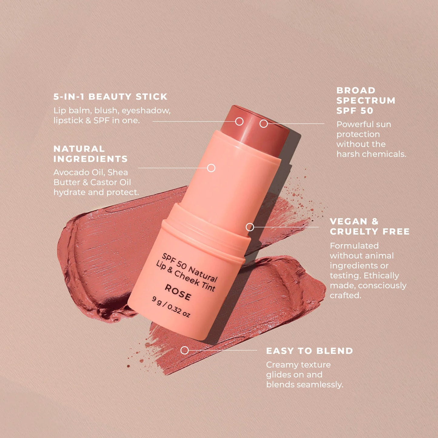 SPF 50 Natural Lip & Cheek Tint | Berry