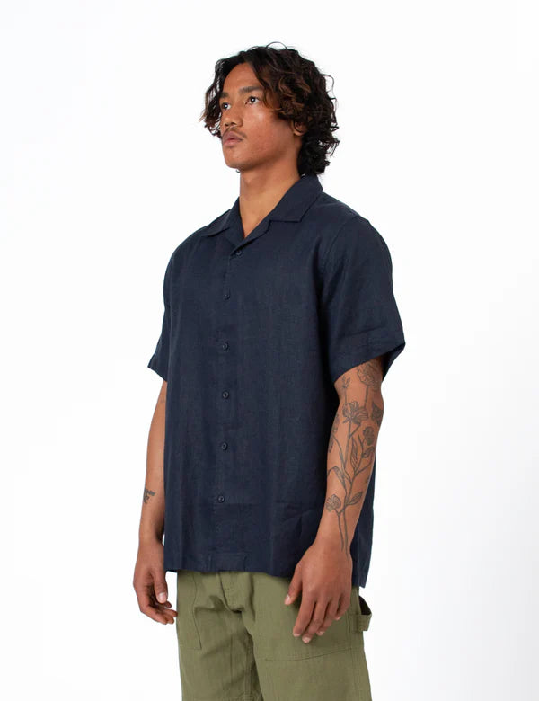 Cuban Short Sleeve Shirt | Navy