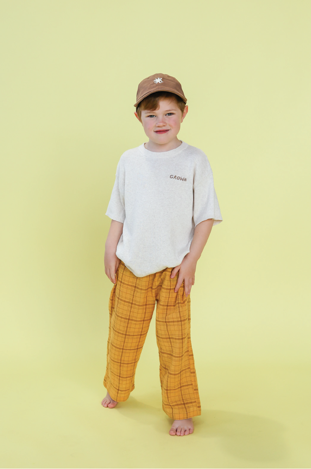 Organic Ribbed Knitted Logo Tee | Coconut