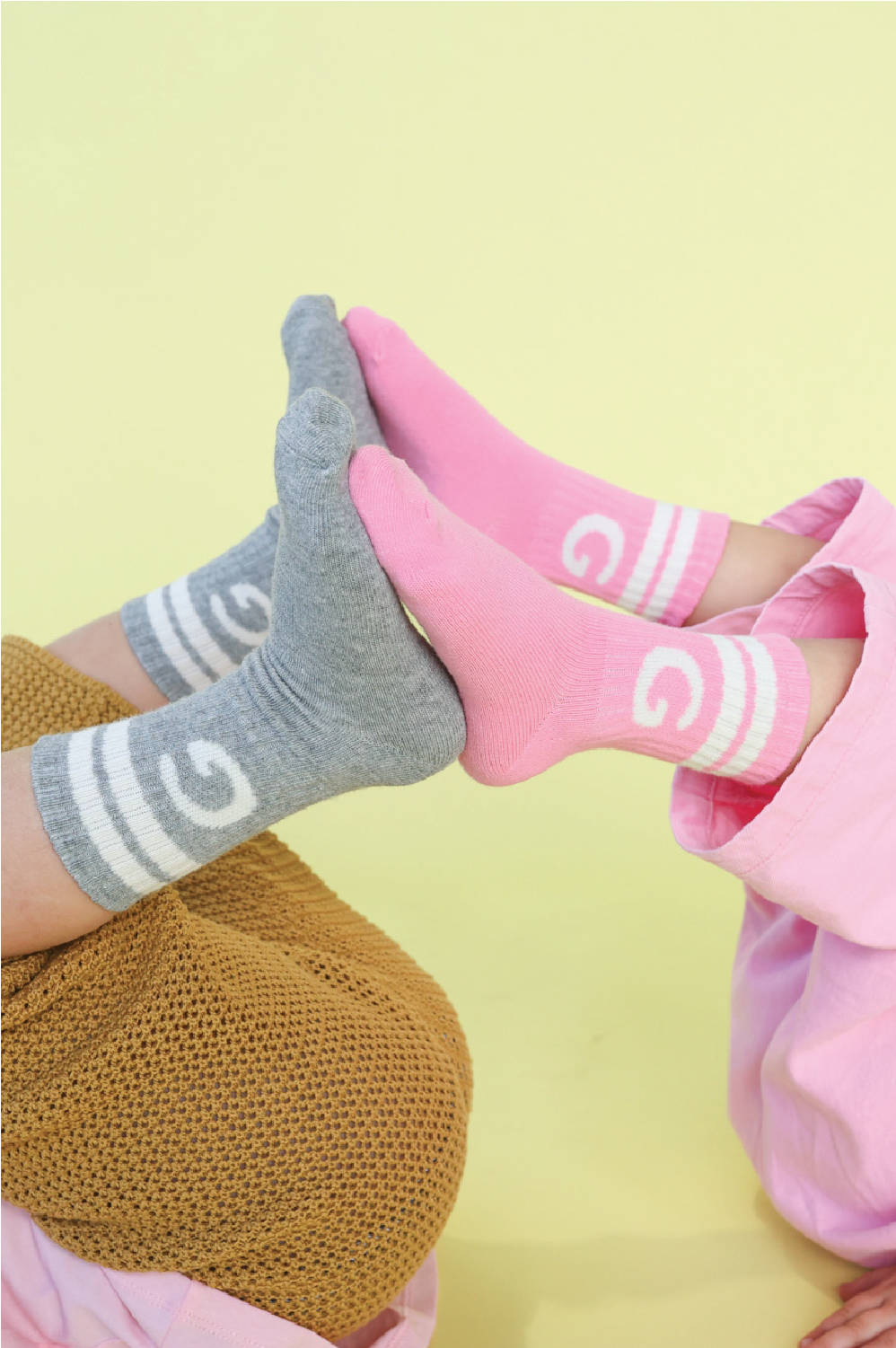 Stripe Logo Socks | Grey Marle