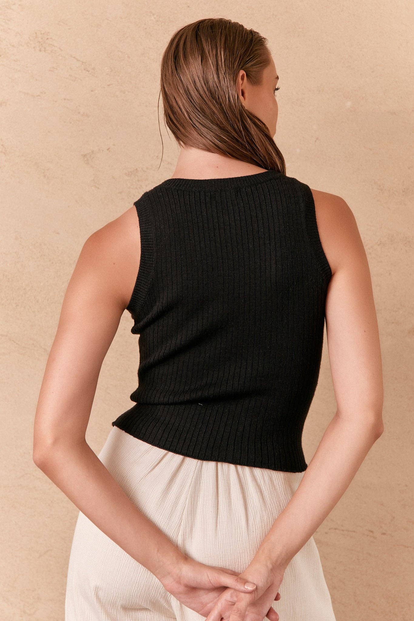 Cass Knit Tank | Black