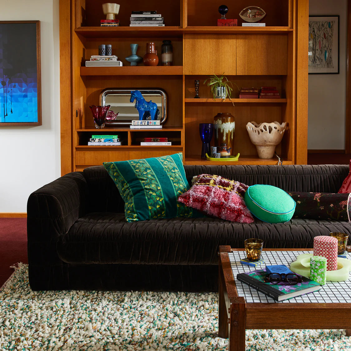 Karina Shag Cushion | Rosewood