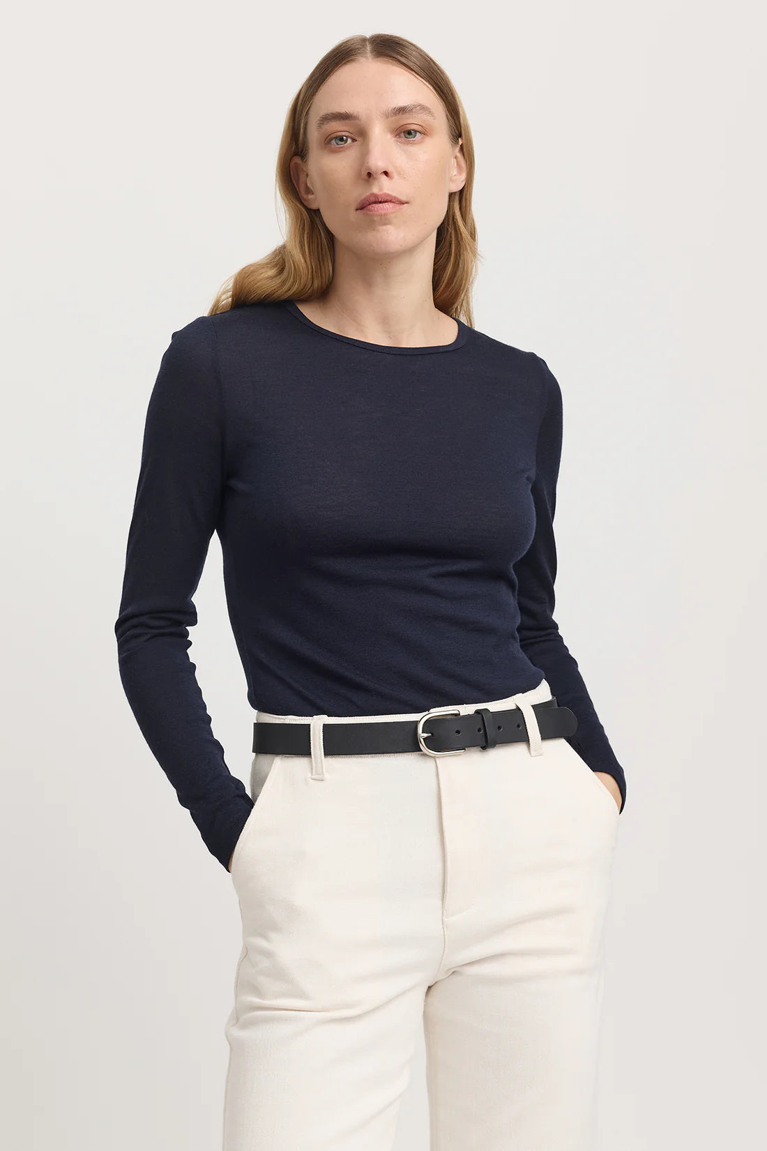 Crew Merino Tee | French Navy