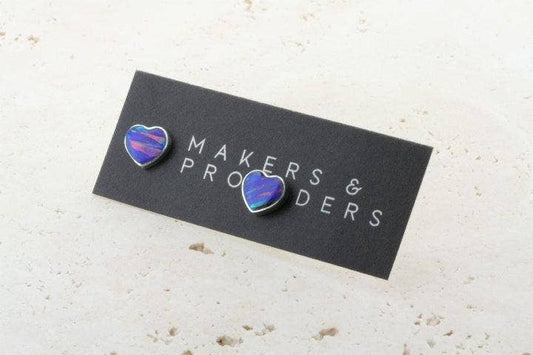 Heart Opal Stud | Grape