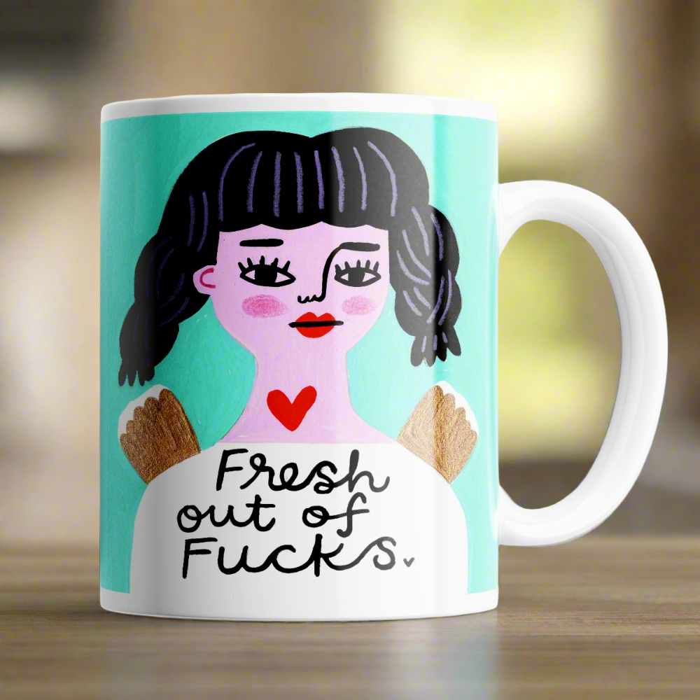 Fresh Out of F*cks | Grumpy Angel Mug