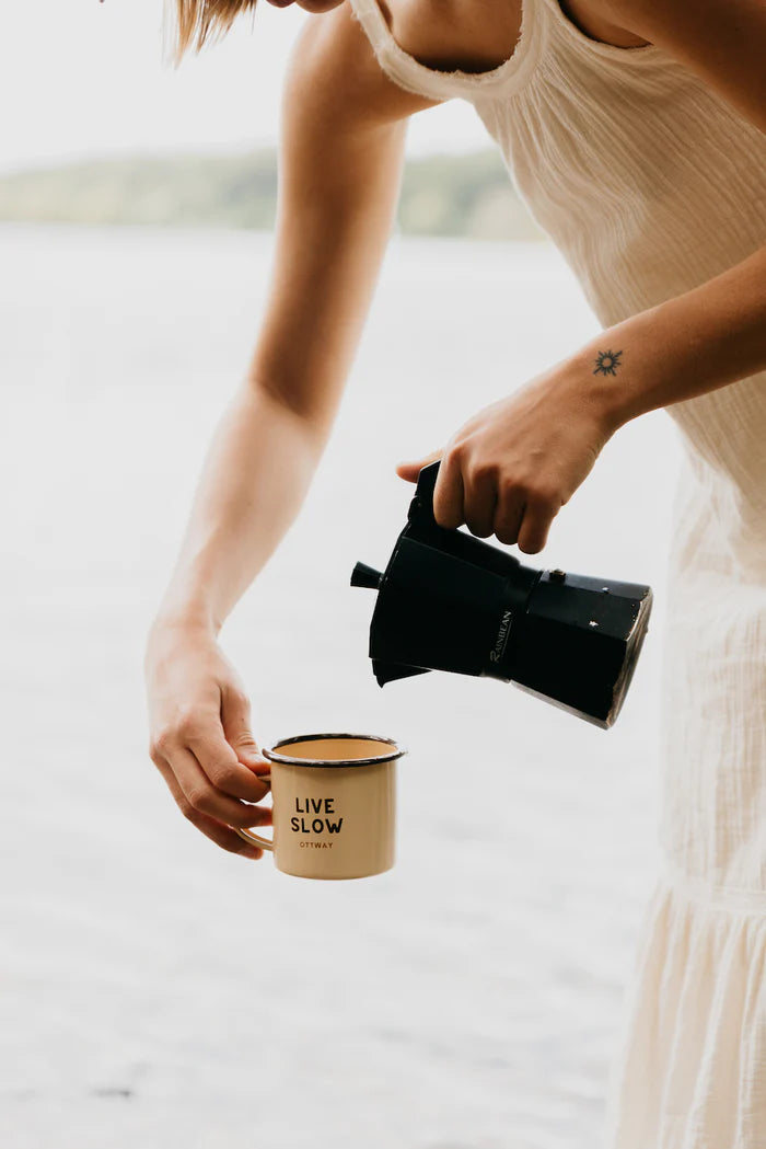 Live Slow Enamel Mug