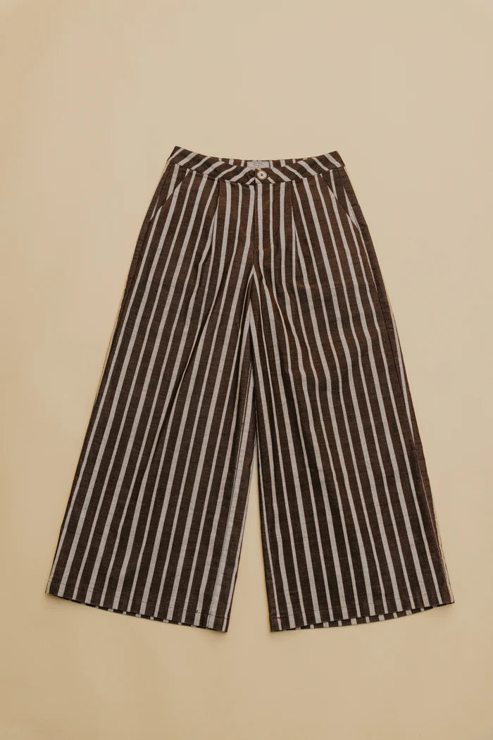 Gabbi Striped Mid-Waist Cord Pants