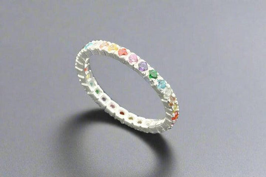 Rainbow Cubic Zirconia Band