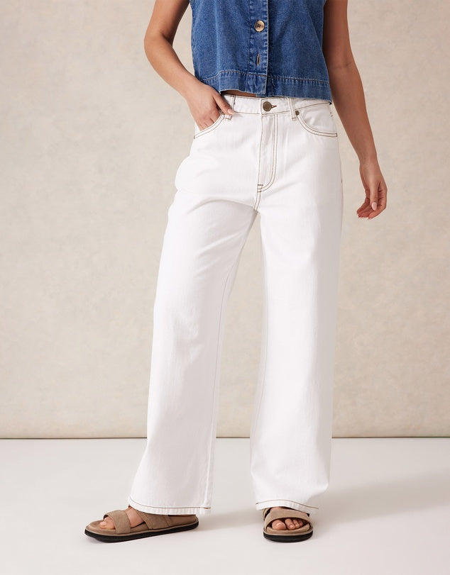 Frankie Loose Straight Jean | Ecru