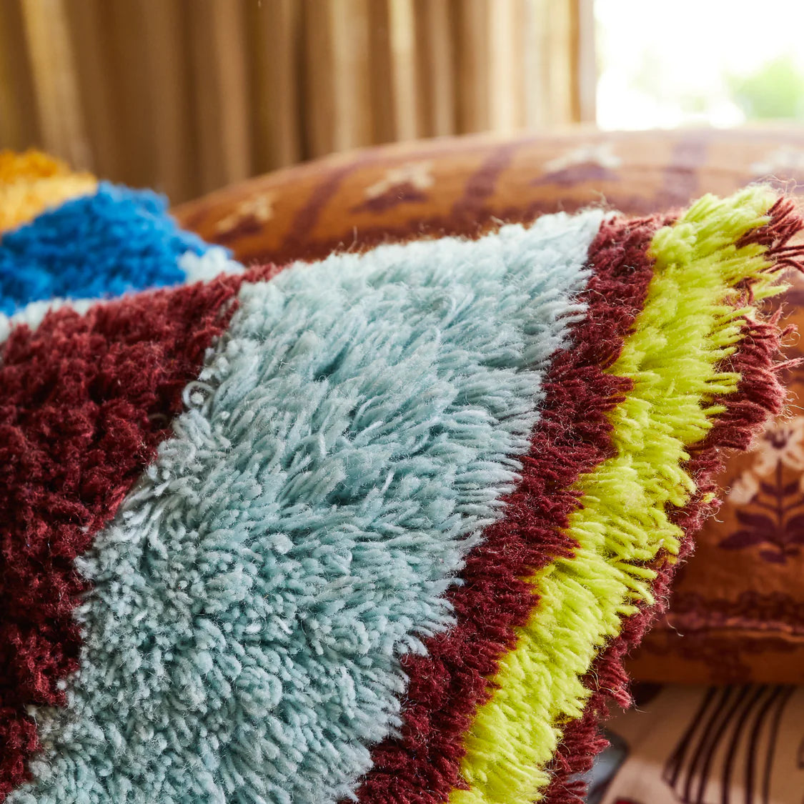 Henri Shag Cushion | Mahogany
