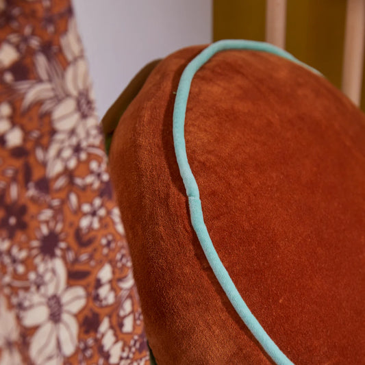 Castilo Round Velvet Cushion | Copper
