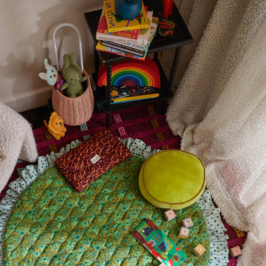 Castilo Round Velvet Cushion | Chartreuse