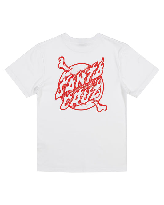 Crossbone Dot Mono Centre Tee | White