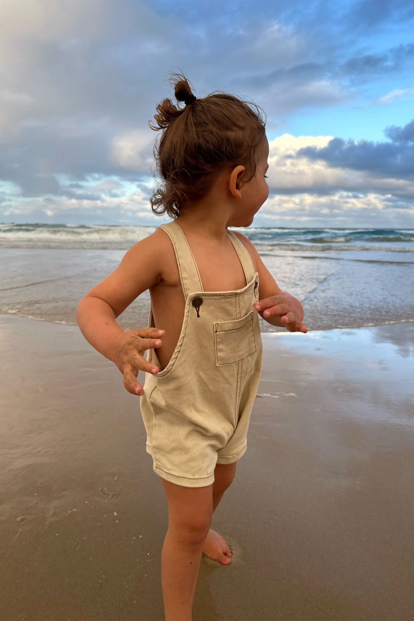 Mini Denim Overalls | Sand