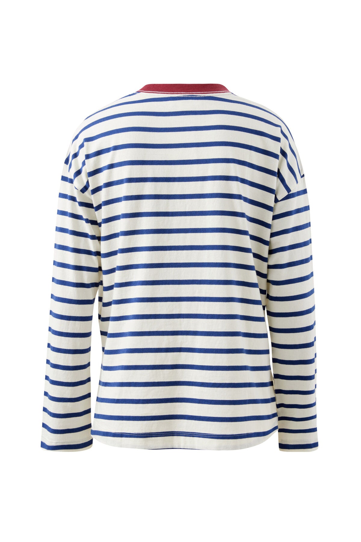 Scout Slouchy Long Sleeve Tee | Milk Prussian Blue Stripe