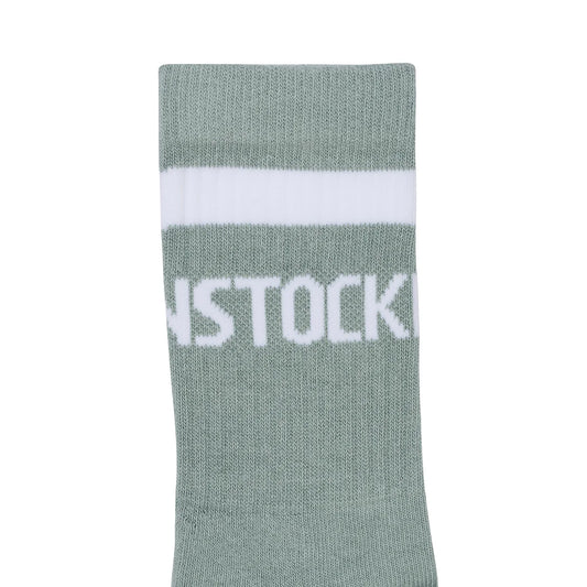 Cotton Crew Stripe Sock | Pure Sage