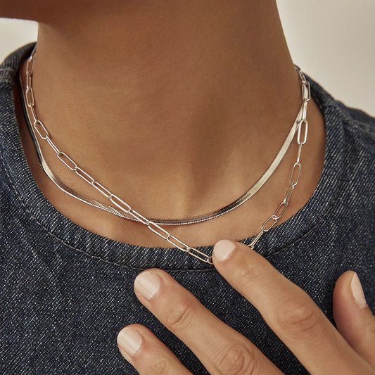 Valencia Silver Stacking Necklace