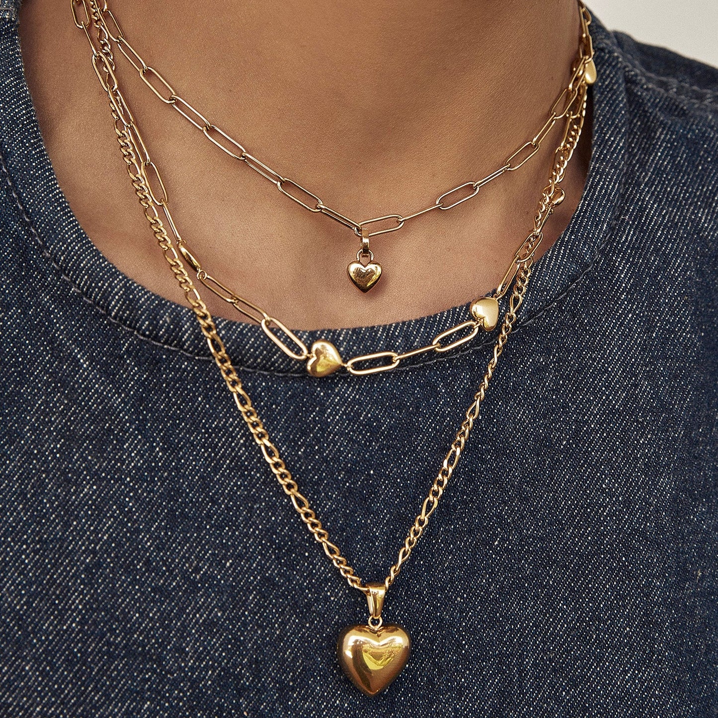 Rose Heart Necklace | Gold