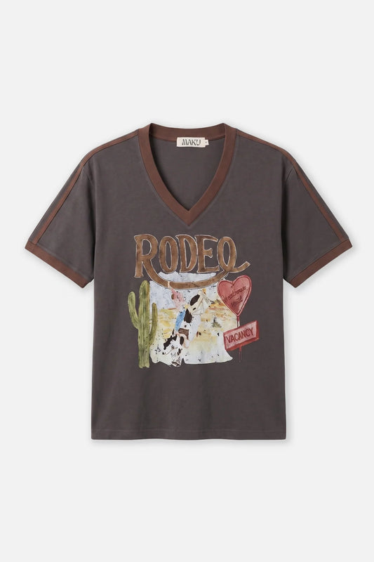 Rodeo V-Neck Tee | Charcoal
