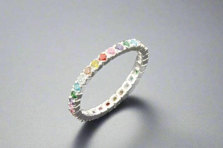 Rainbow Cubic Zirconia Band