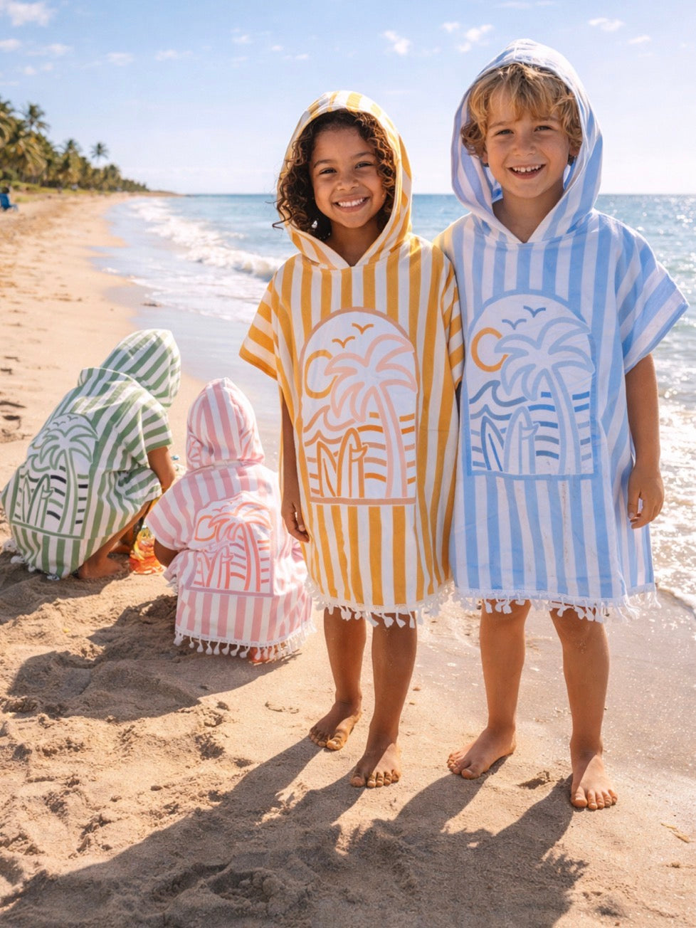 Kids Towel Poncho | Summer Green