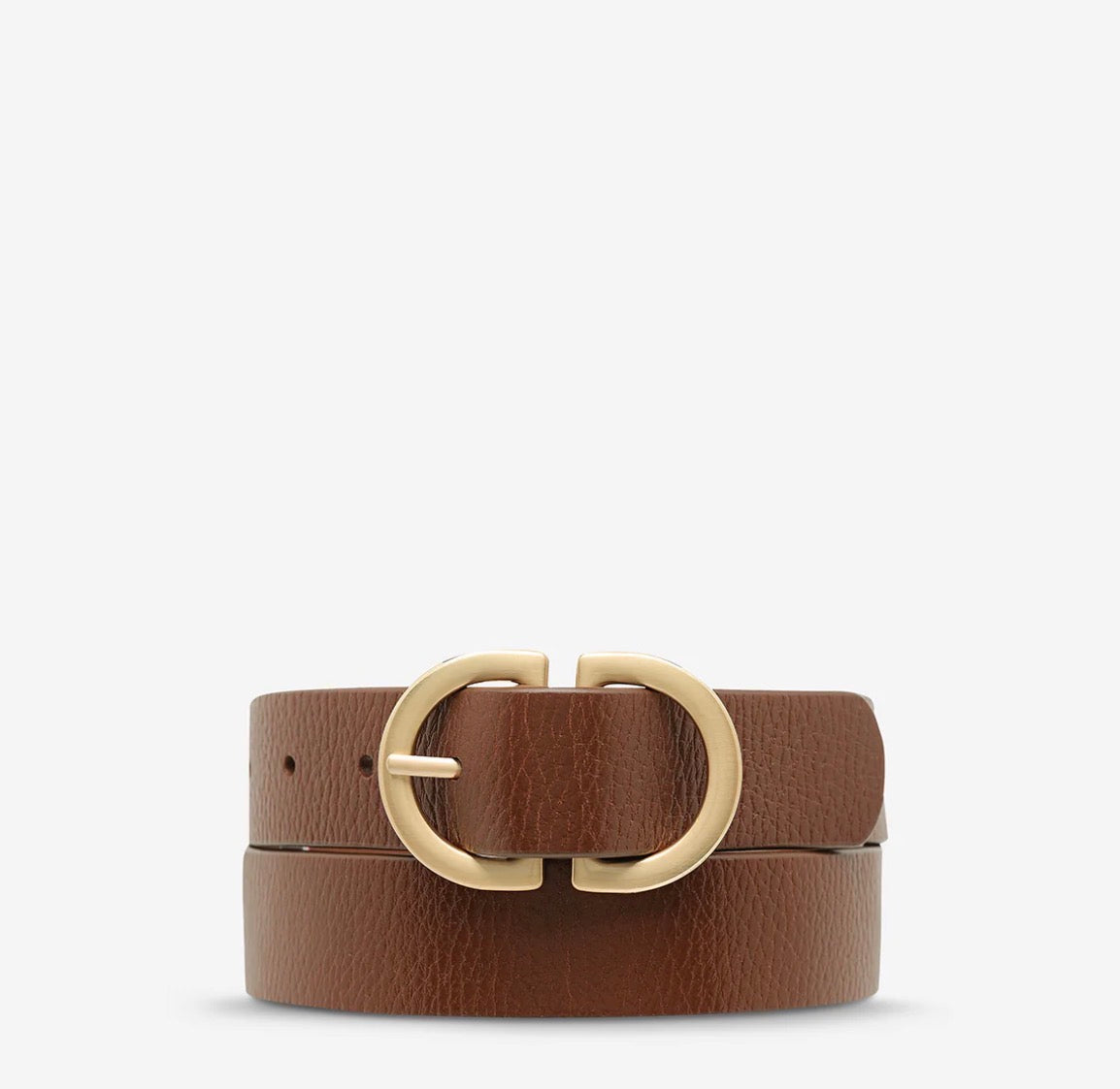 In Reverse Belt | Tan/Gold