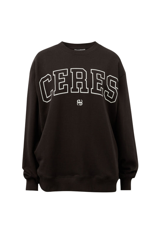 Isla Oversized Slouchy Crew | Phantom/White
