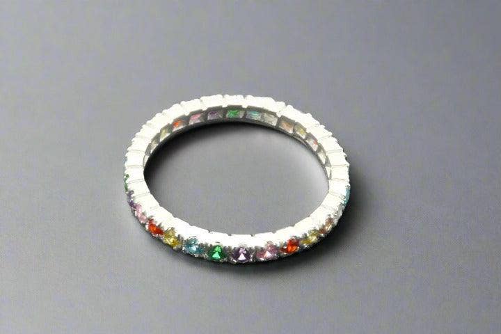 Rainbow Cubic Zirconia Band
