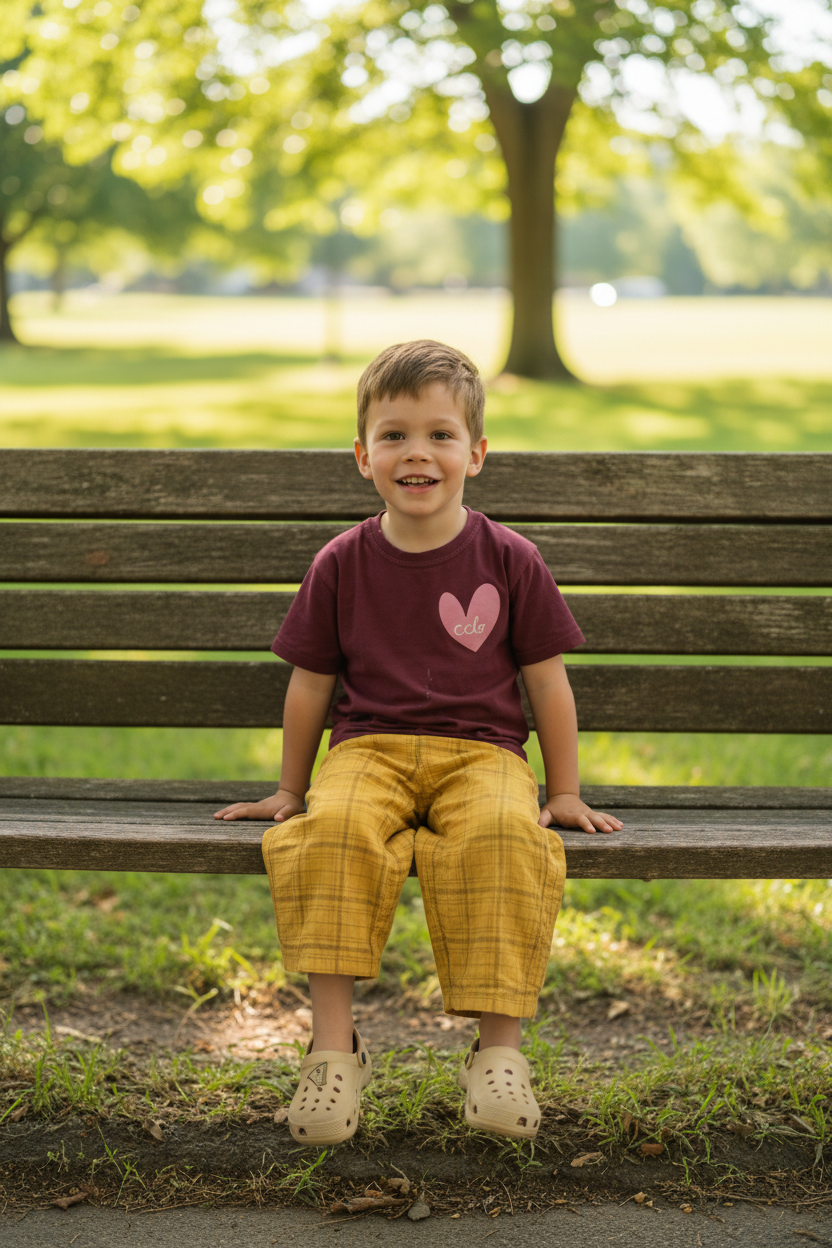 Kid's Ciclo Heart Tee | Maroon/Pink