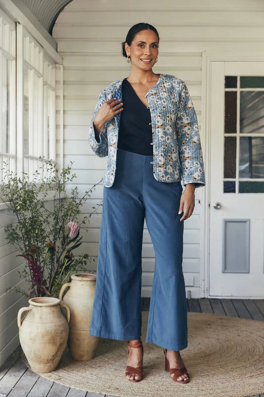 Zuri Reversible Jacket | Cornflower & Lazuli