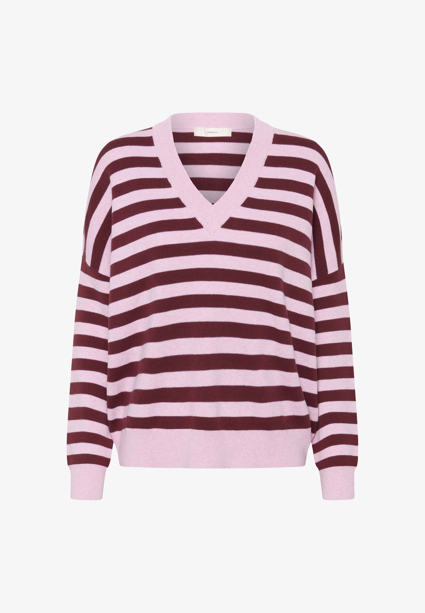 Foster V-beck Knit | Zinfandel Stripe